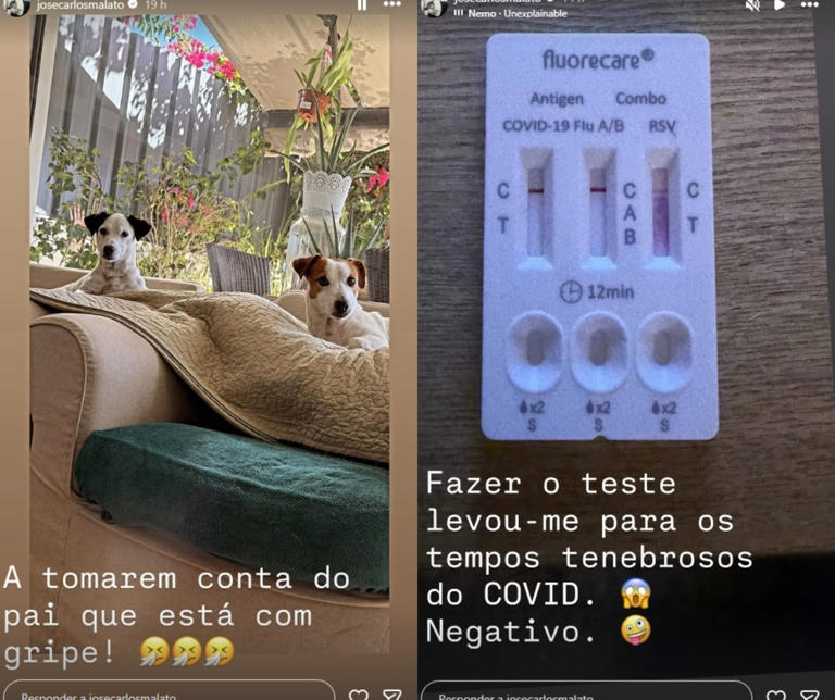 José Carlos Malato mostra teste e recua aos tempos tenebrosos da Covid