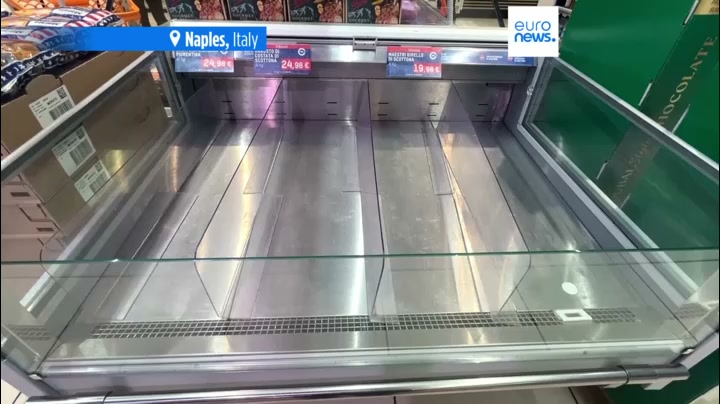 Watch: Empty shelves in southern Italy amid truckers’ fuel protests