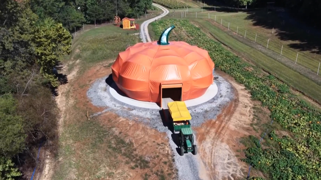 Georgia pumpkin farm goes big with new 45-foot drive-through attraction
