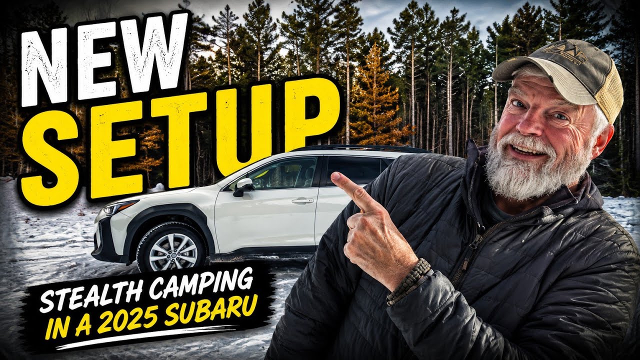 Simple stealth camping setup in a Subaru