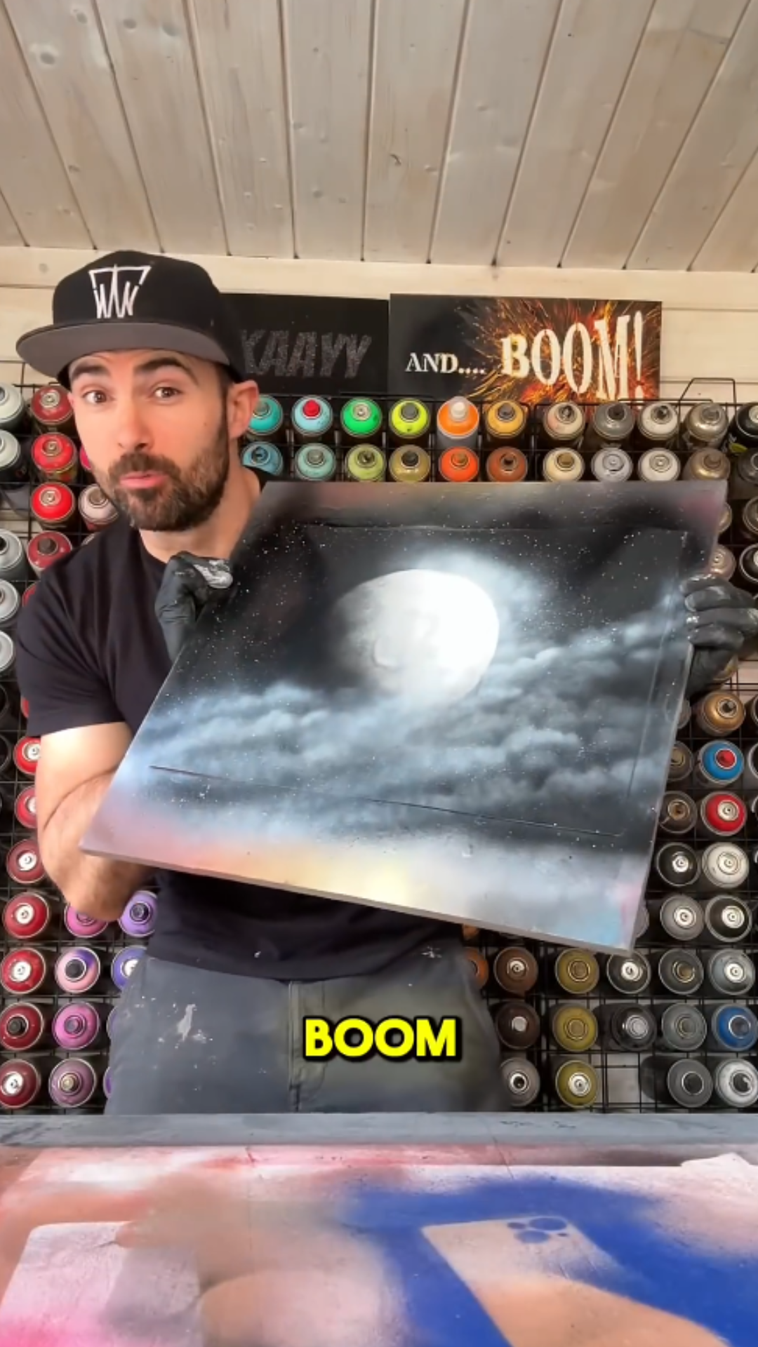 How to create realistic moon art with spray paint