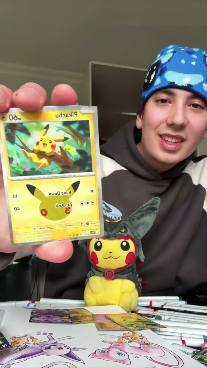 Drawing a Pokémon artwork based on rare card pulls