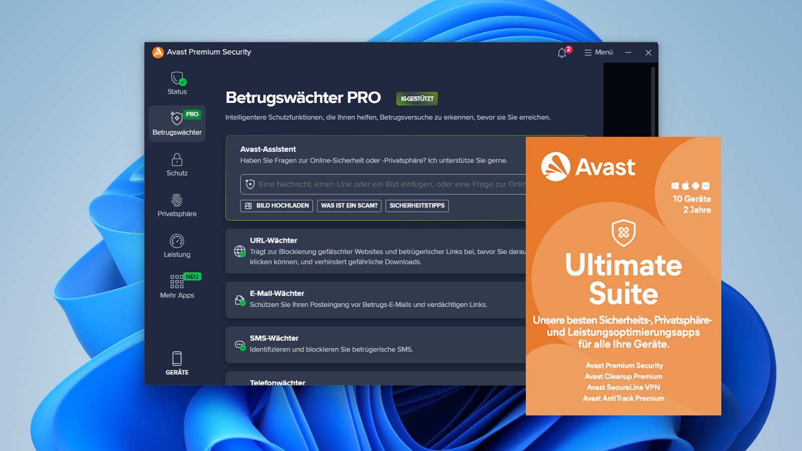 Avast Ultimate für zehn Geräte: Zwei Jahre Schutz und VPN für 29,99 Euro