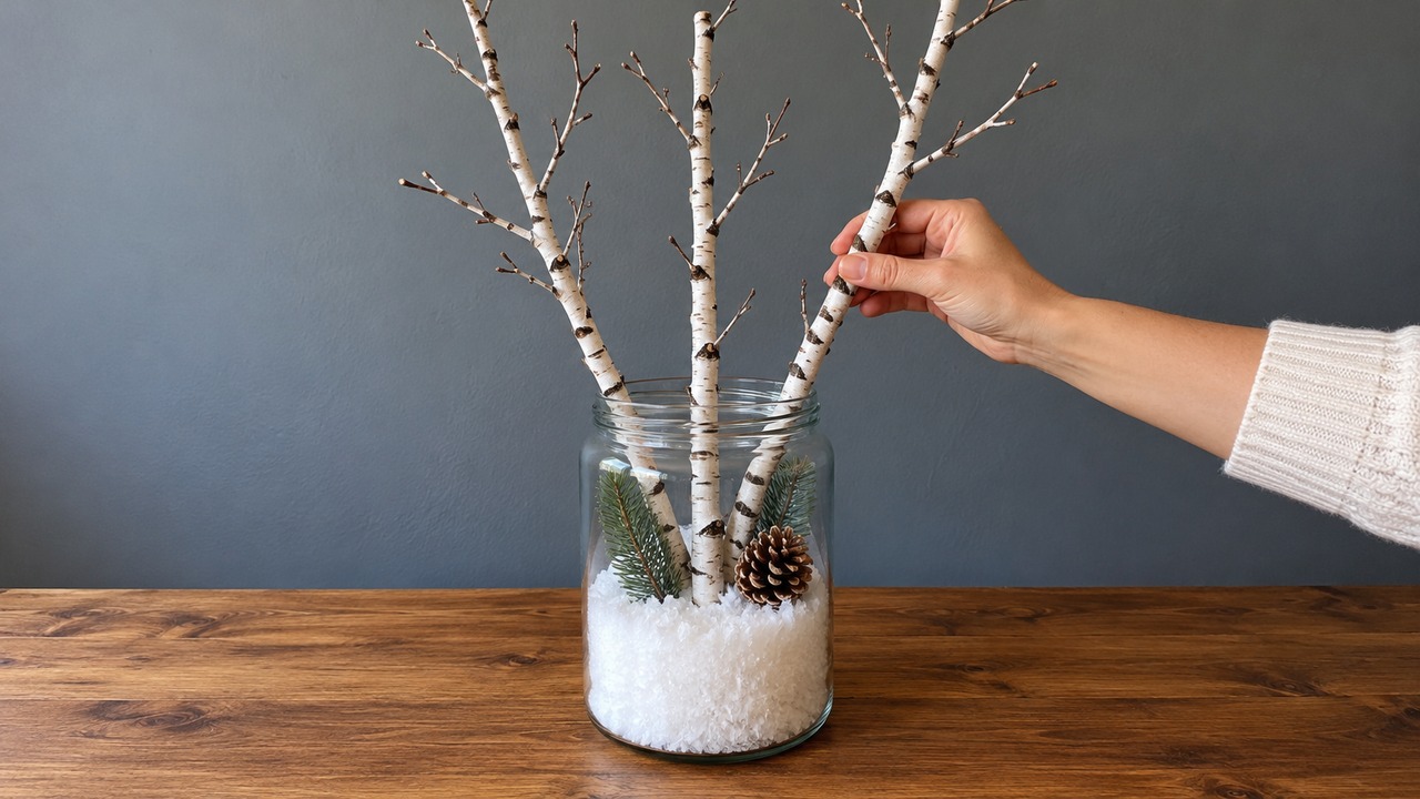How to make a snowy winter glass jar