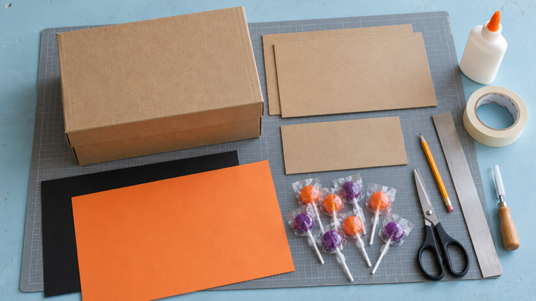 How to make a lollipop stand using a cardboard box