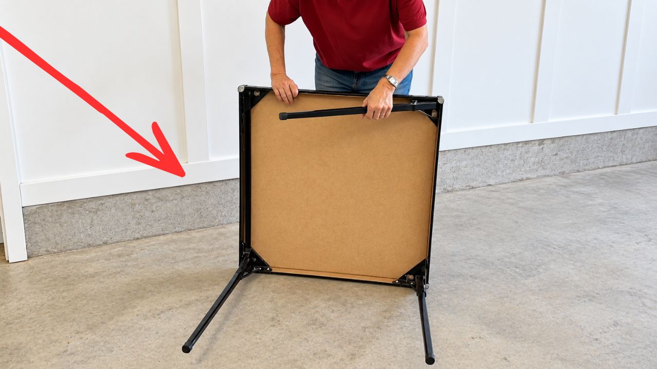 She turns an old folding table into a bedroom masterpiece