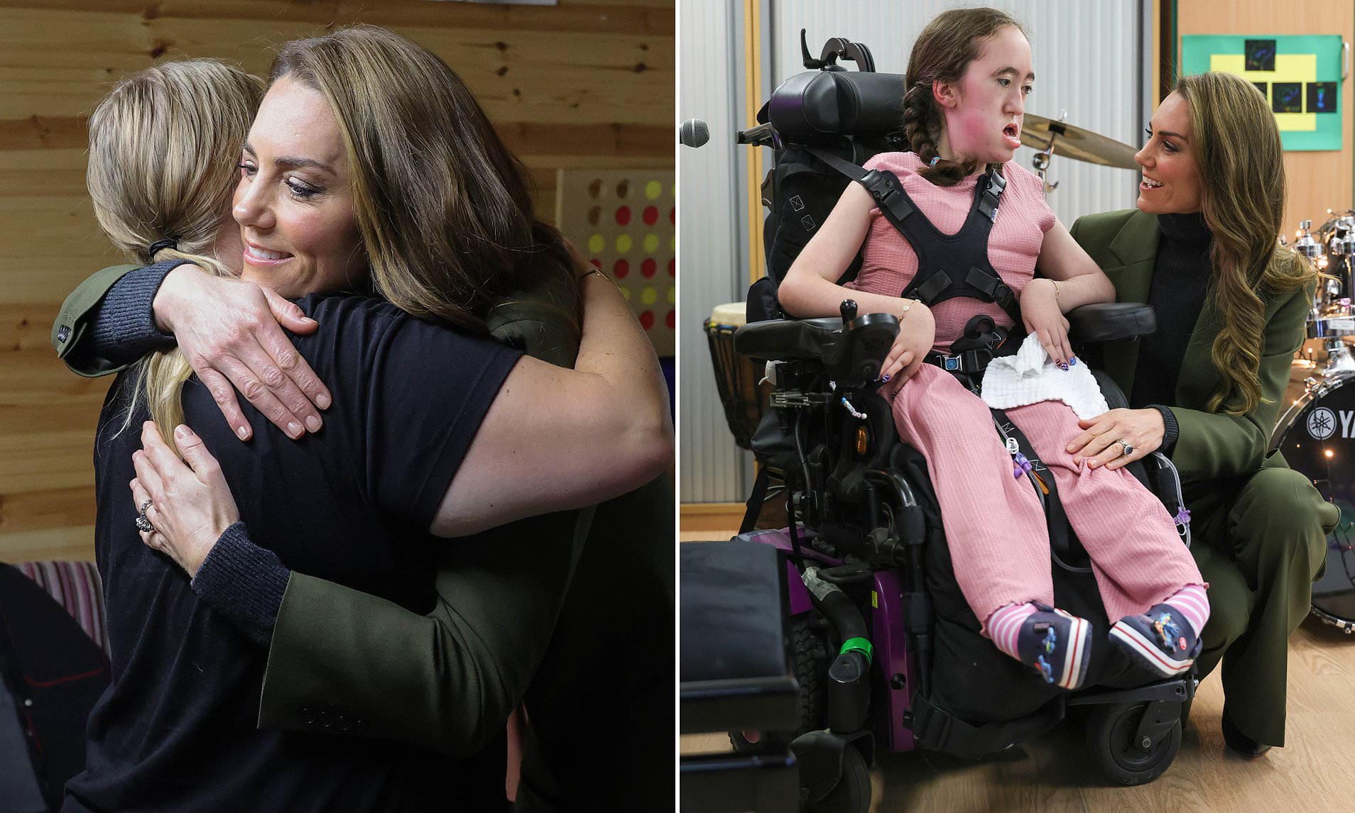Her royal hugness! Kate gets a cuddle as she meets children with life ...