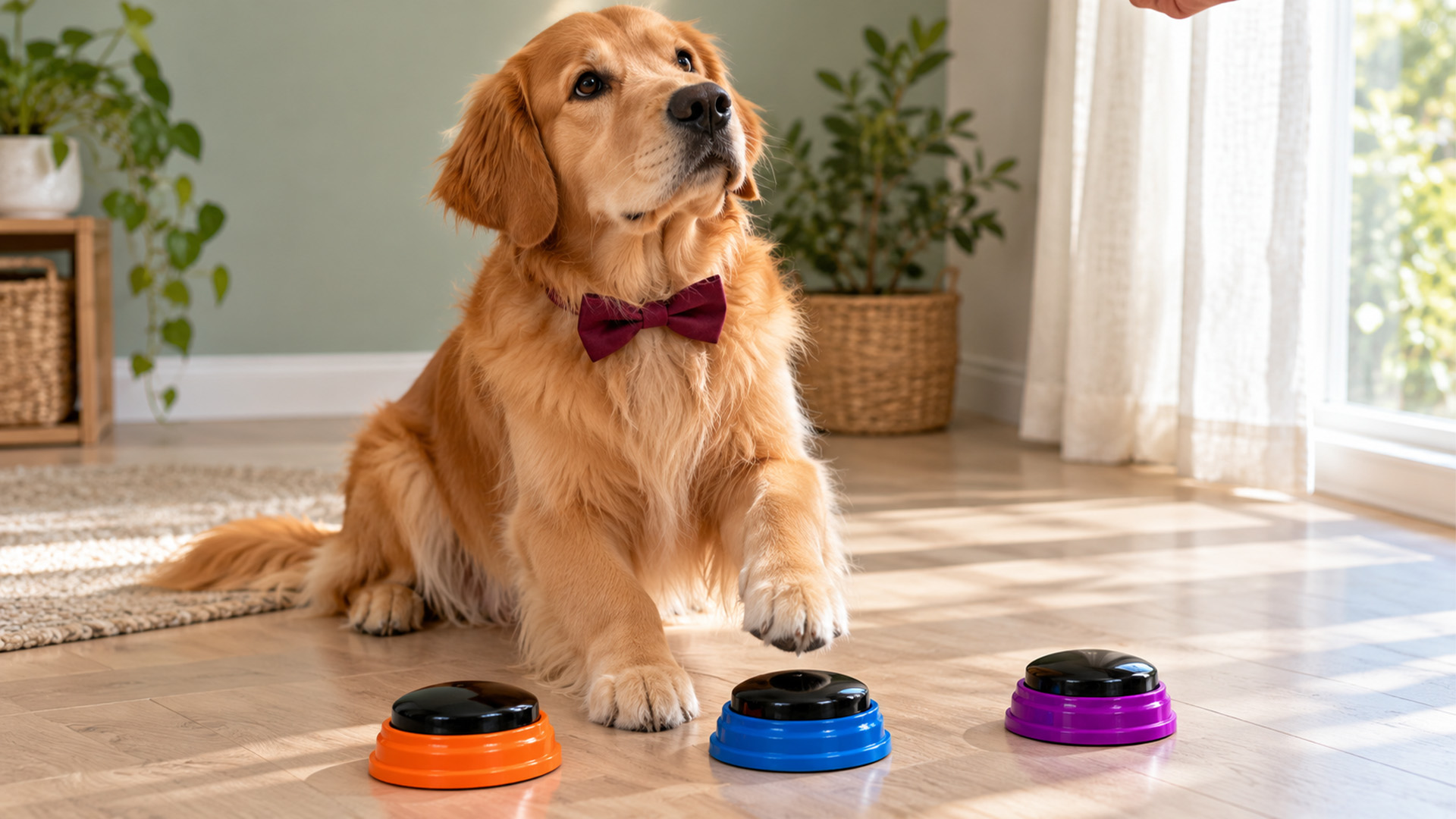 Golden retriever dad picks a name for his son
