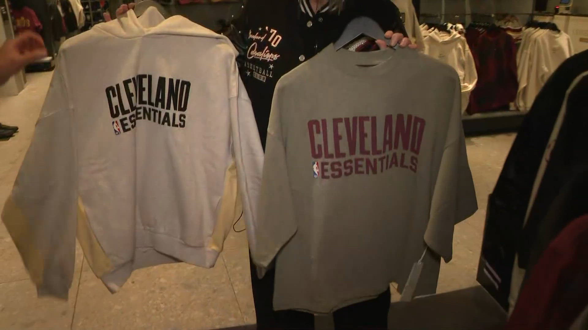 New merch for Cleveland Cavaliers fans at Rocket Arena as NBA season begins