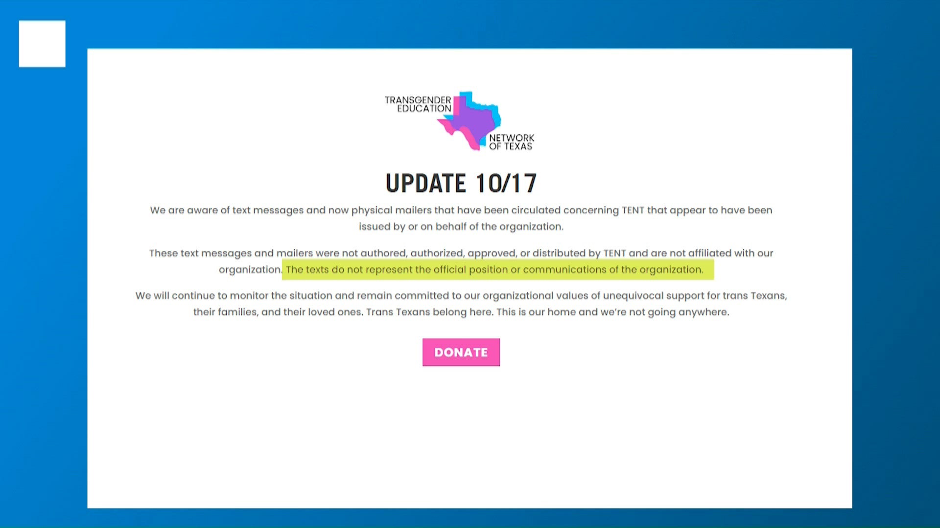 Transgender Texas group denies involvement with pamphlets sent from ...