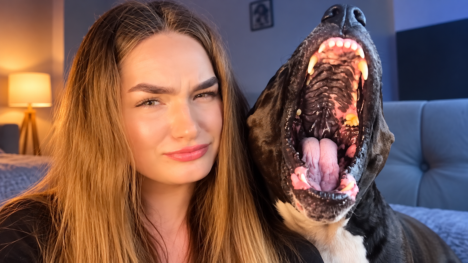 Dog’s teeth have everyone terrified but then his goofy side takes over