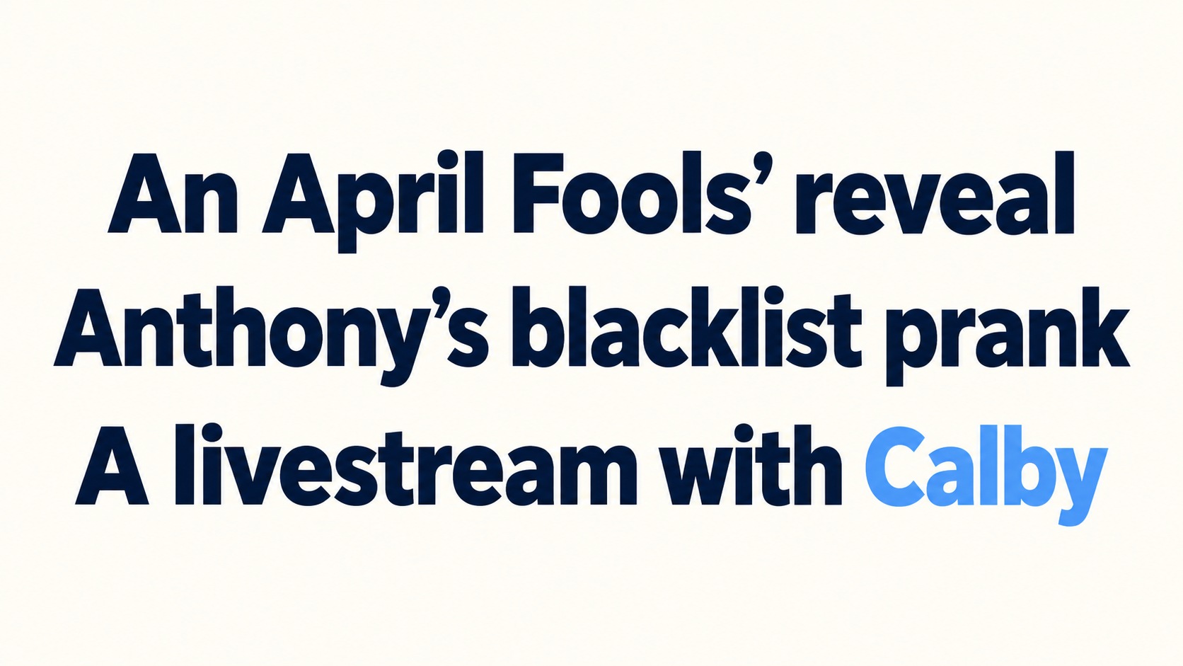 Anthony’s Amex–Hilton blacklist story was an April Fools’ prank