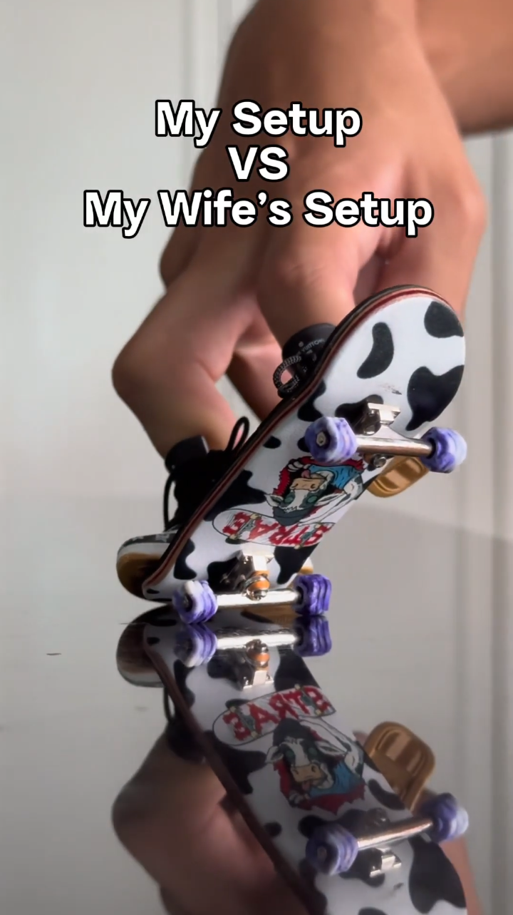 A creative fingerboard setup with unexpected details