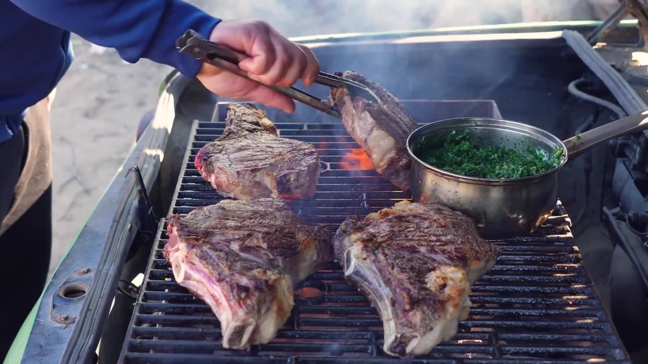 I turned a car engine bay into a charcoal grill and cooked thick beef ...