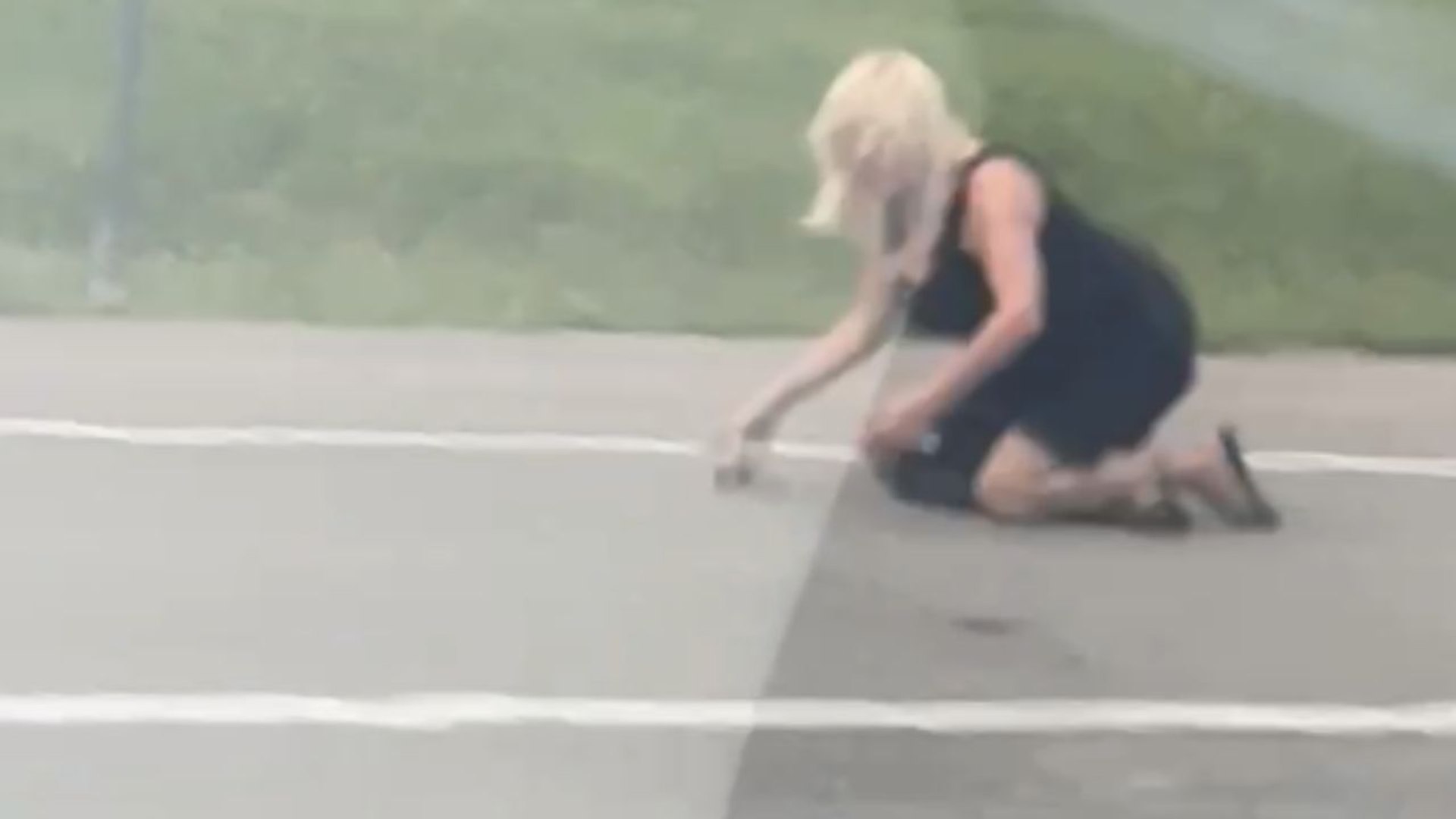 Individual attempts turtle rescue and receives an unexpected shower