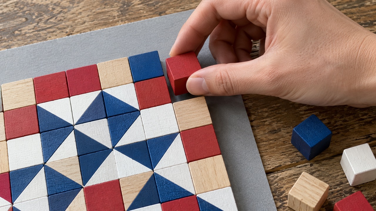 How to make your own pixel art with paint and wooden blocks