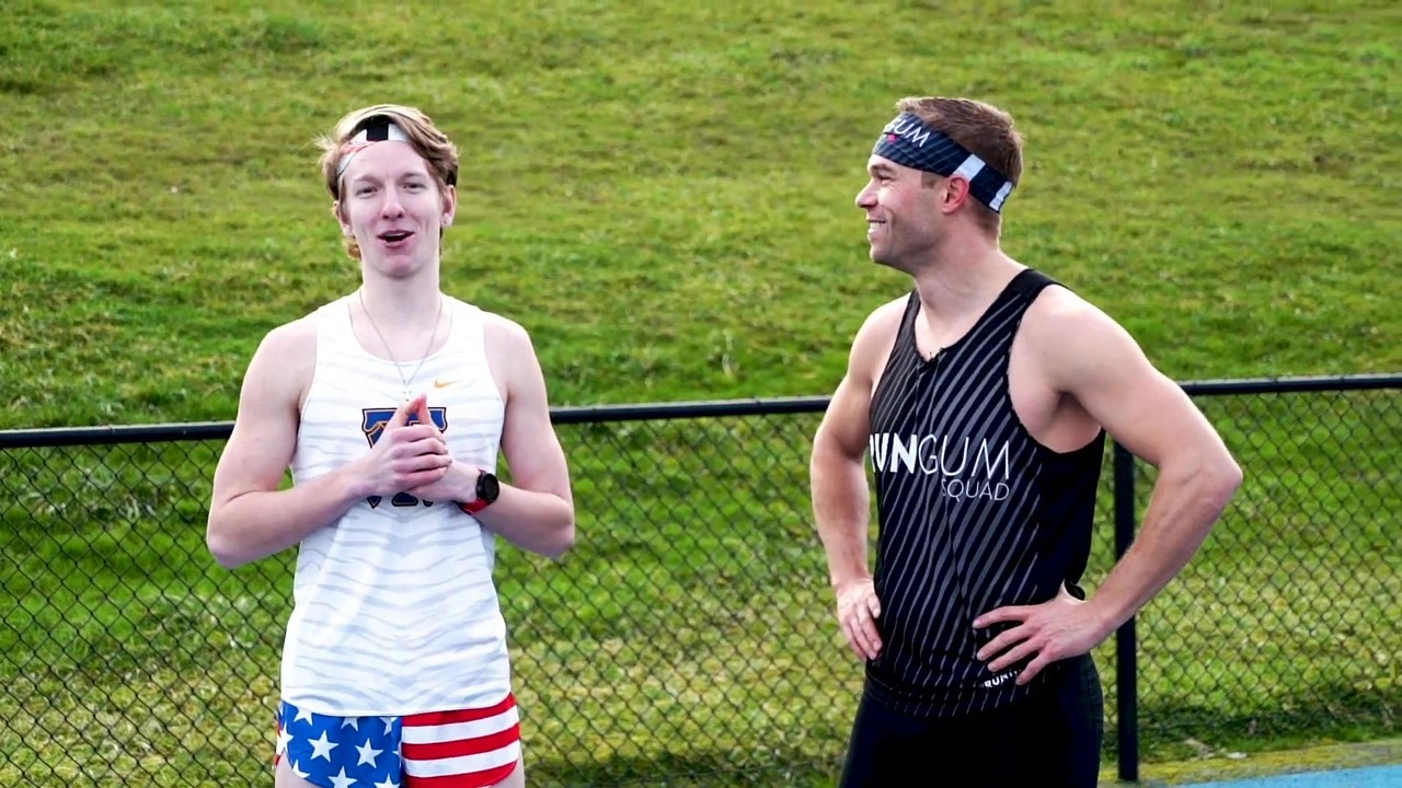 Nick Symmonds races seven runners in a 400-meter heat in Crocs