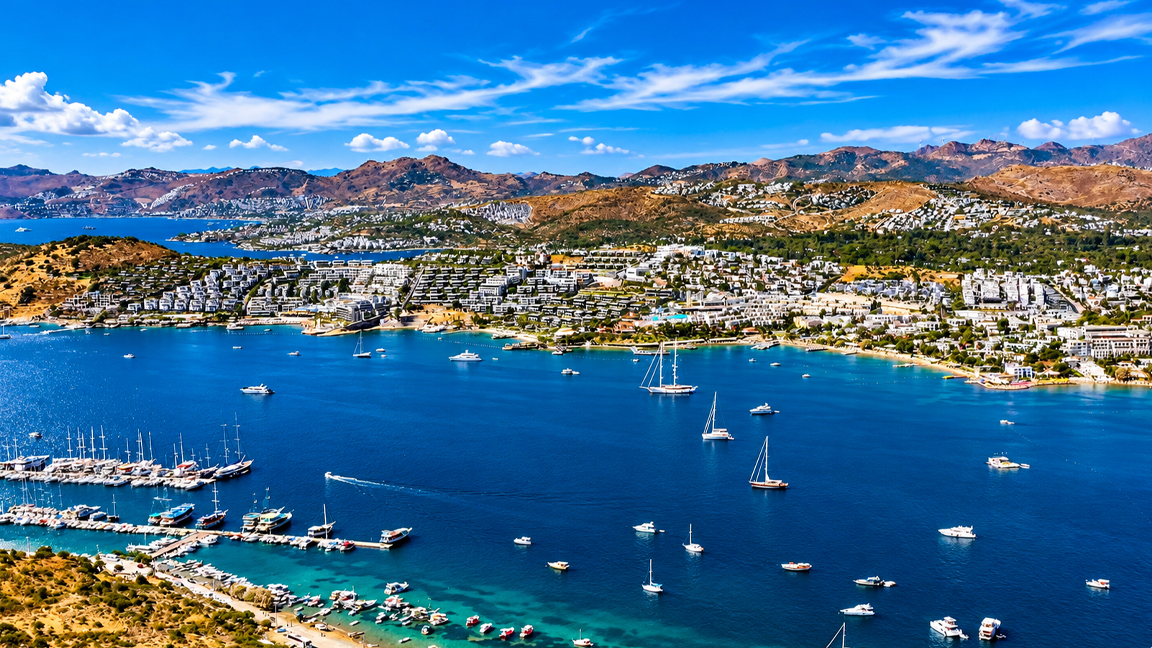 Beautiful Greek coastal paradise with blue waters and whitewashed villages