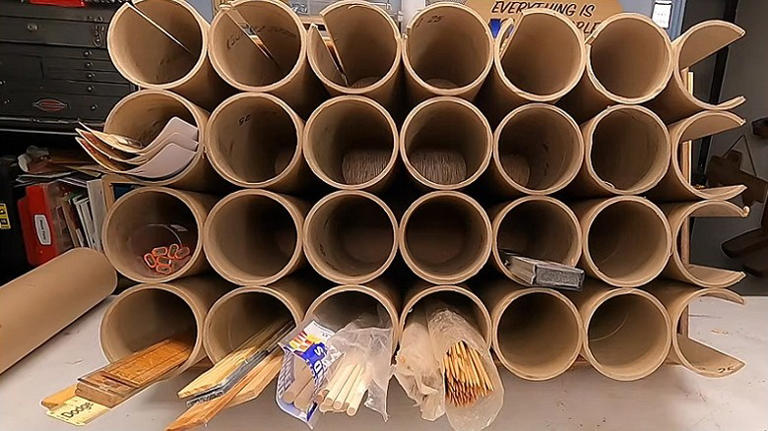 Turn cardboard tubes and a drawer into an easy-to-install solution for ...