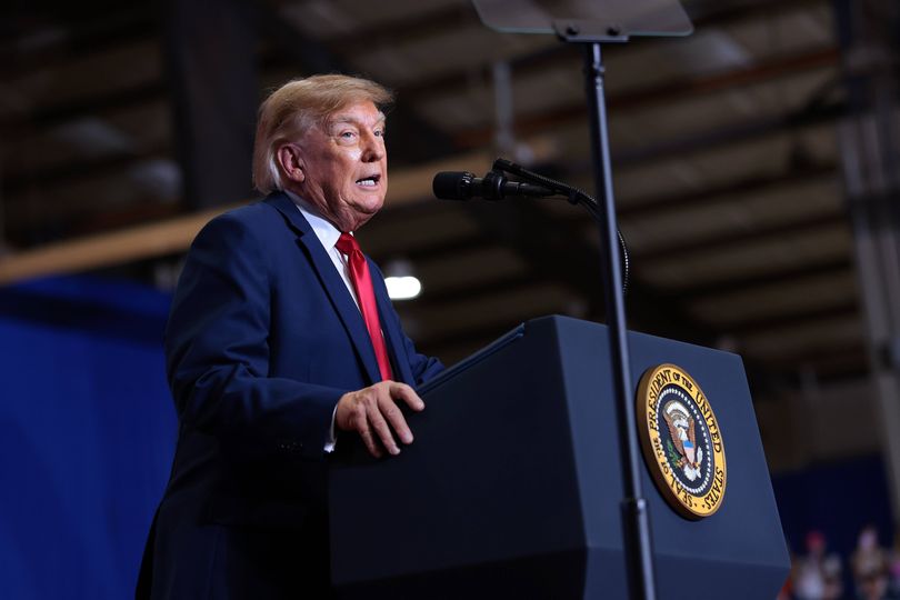 Trump gushes over Republican senator, telling rally he's fallen in love