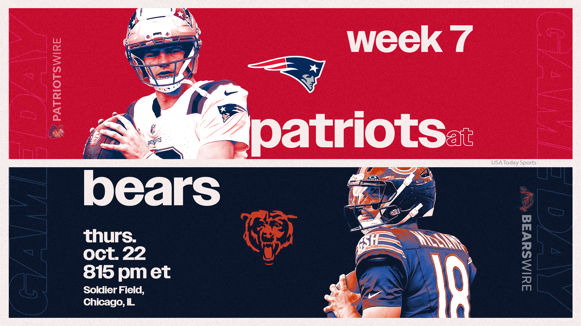 Bears vs. Patriots live score: NFL Week 7 game updates, highlights