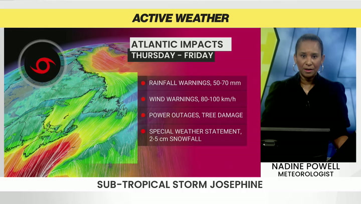 Sub-tropical storm Josephine impacts Atlantic Canada