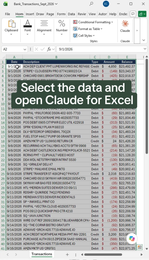Using AI to identify vendors in bank transaction data