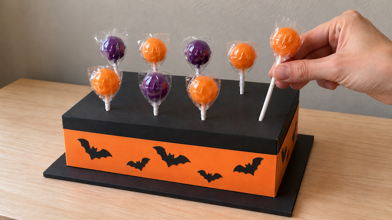 How to make a lollipop stand using a cardboard box