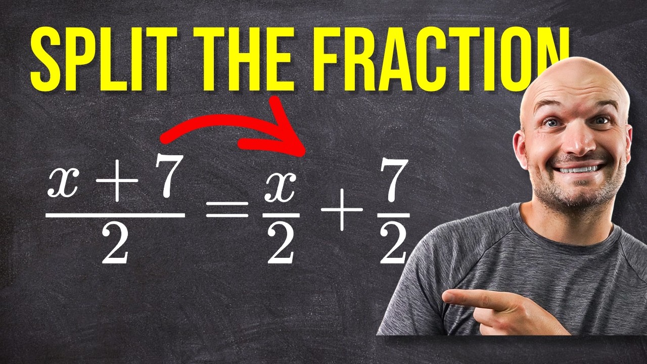Before you solve multi step equations, learn this (splitting fractions) (0)
