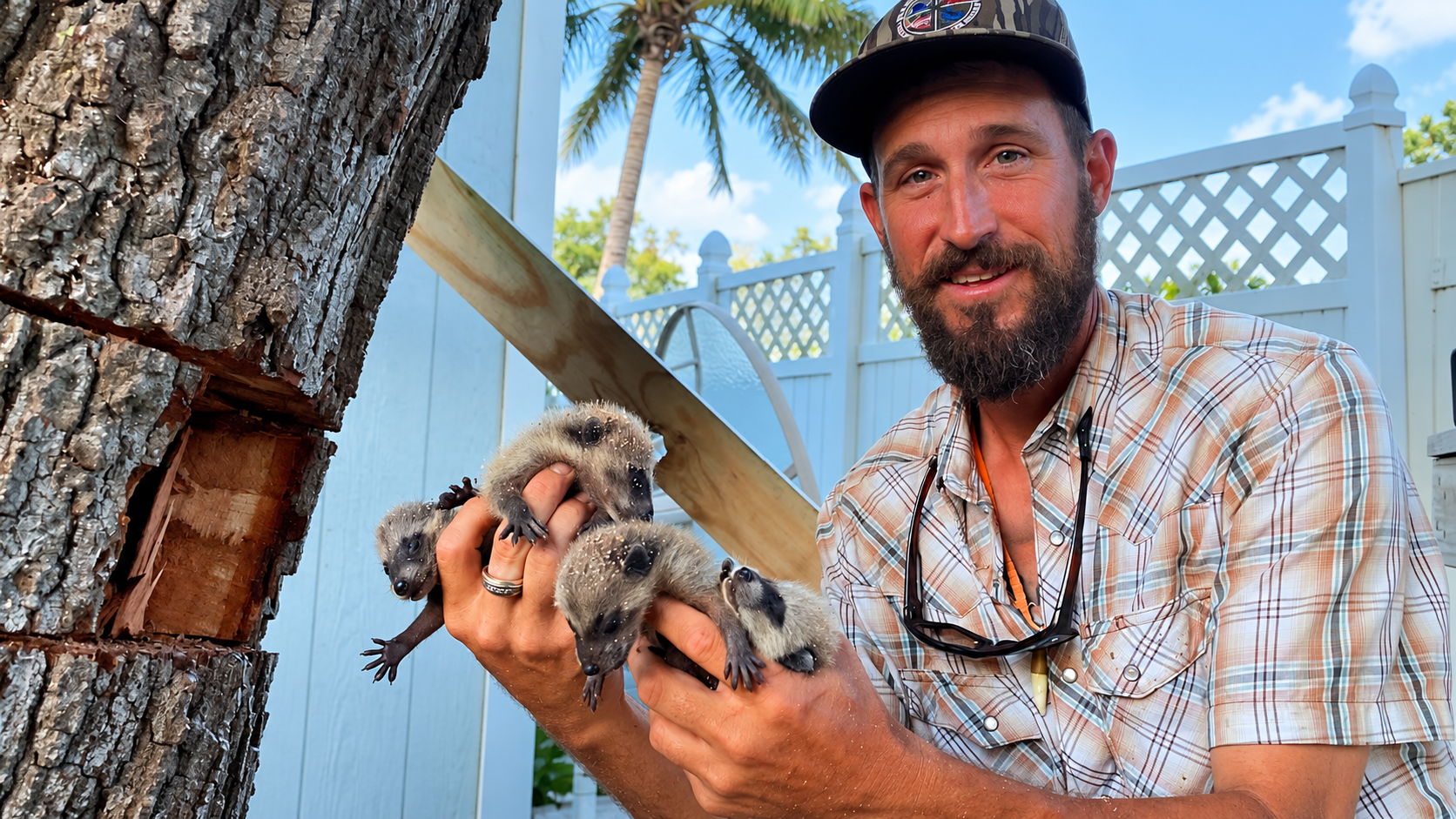 Rescuing baby raccoons with my chainsaw
