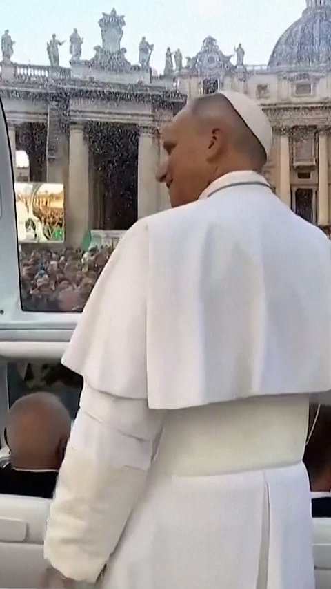 Pope Leo makes first public appearance after lung cancer surgery