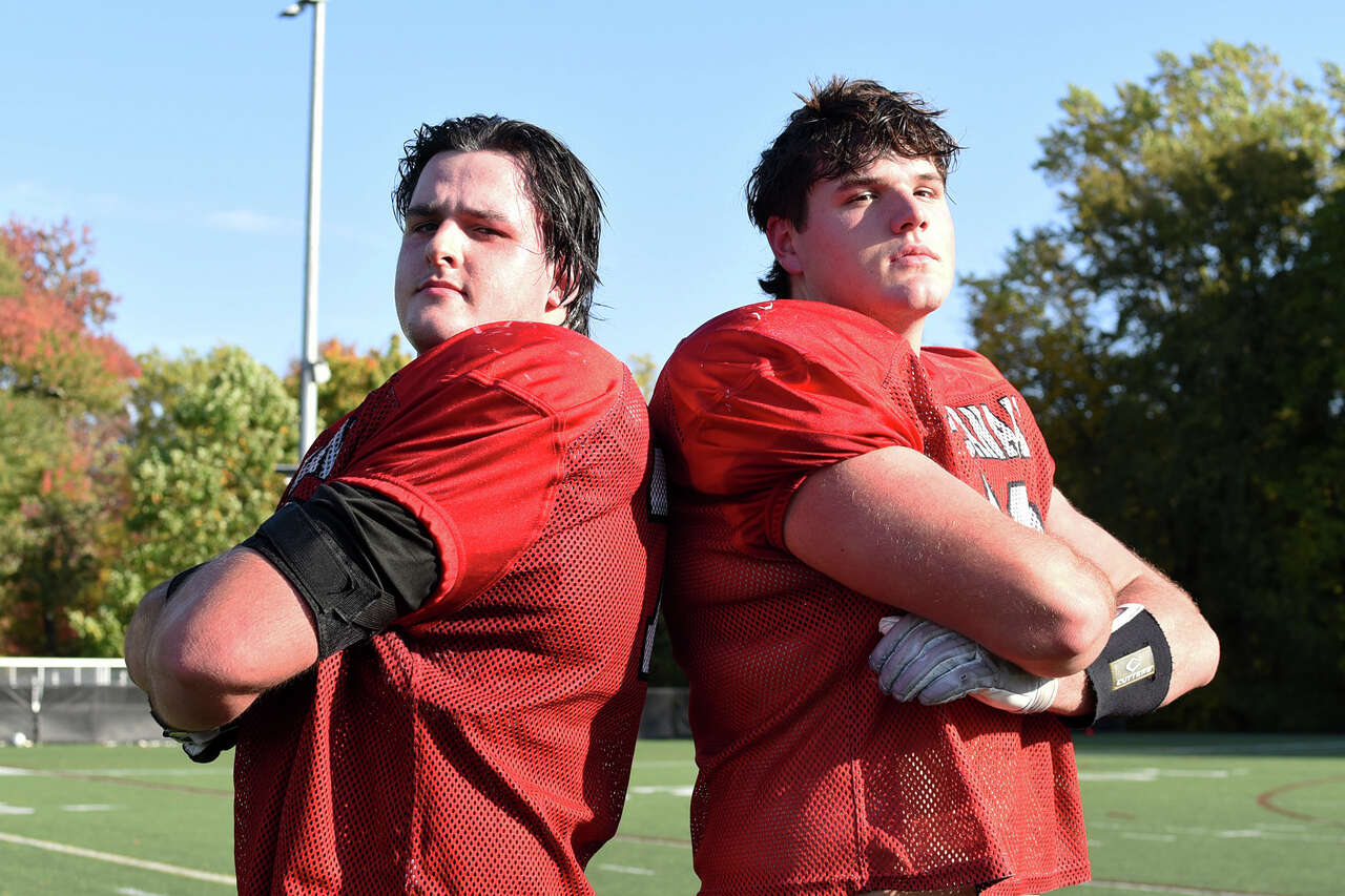 New Canaan football's bookend tackles Connor Furman, Henry Reagan ...