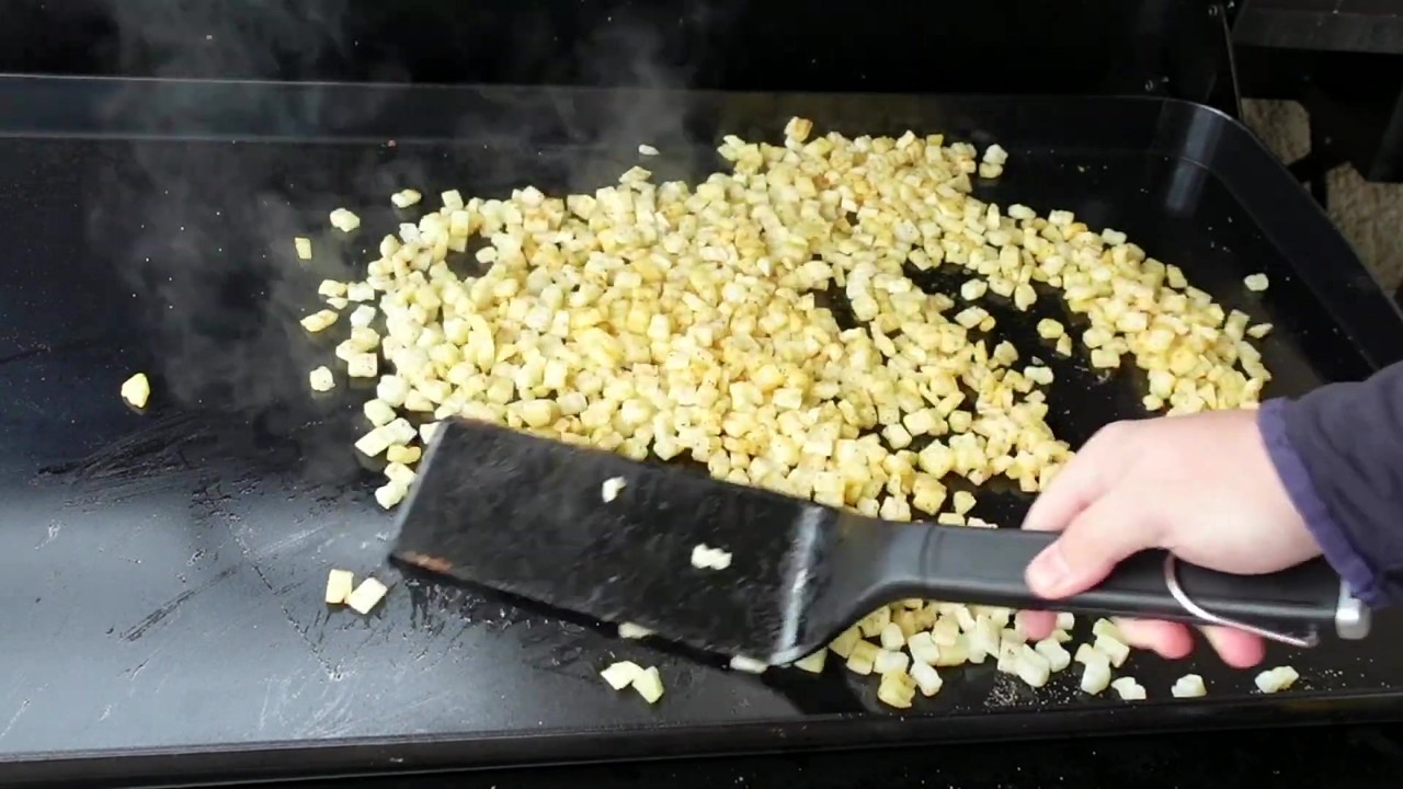 CJ makes a corned beef hash omelette on a Pit Boss griddle