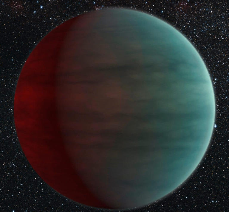 This giant planet is twice as wide as Jupiter but has the density of a ...