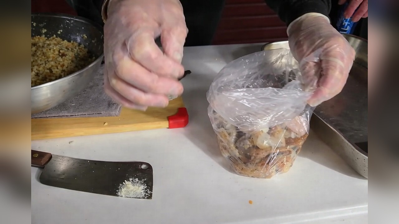 Harvey cooks wood oven stuffed shrimp with seafood stuffing