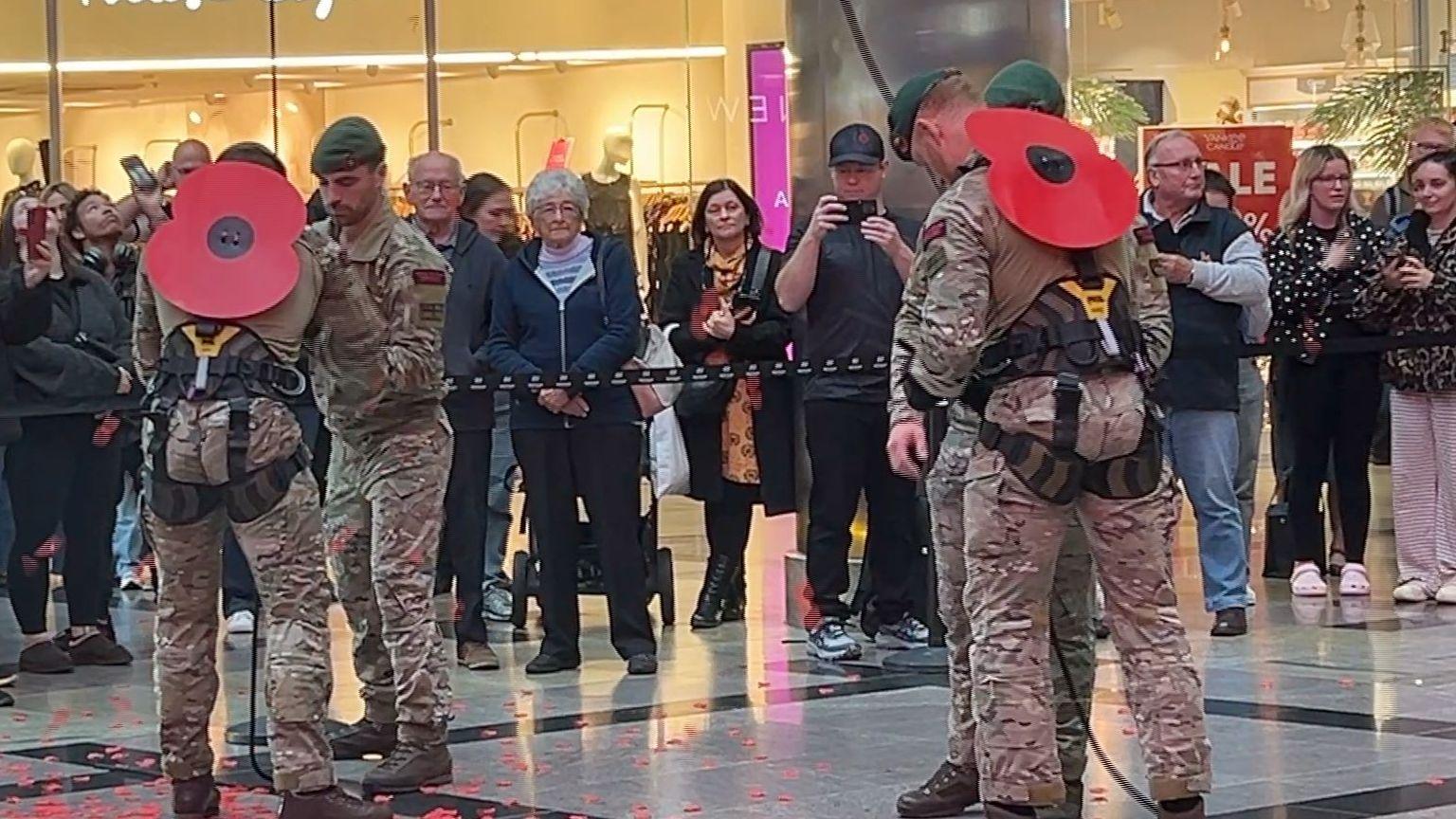 Royal Marines abseil to launch Poppy Appeal