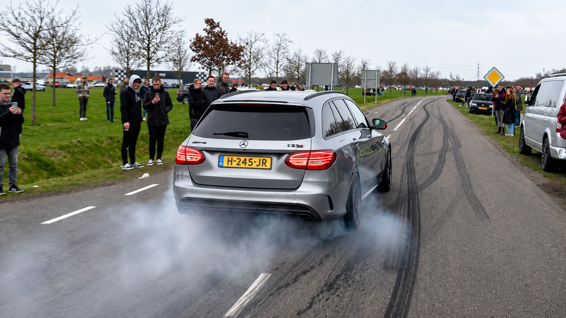 Mercedes-AMG V8 machines rev hard before blasting down the road