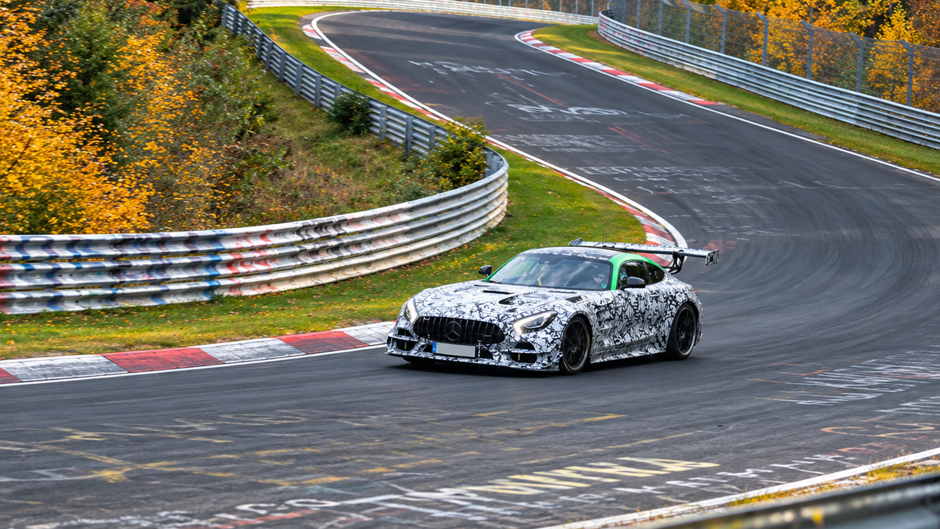 Mercedes-AMG GT R Black Series handling winding corners at the Nürburgring