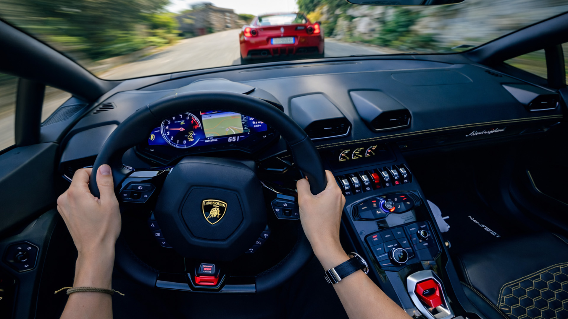 A POV drive in the Lamborghini Huracán Spyder gets intense
