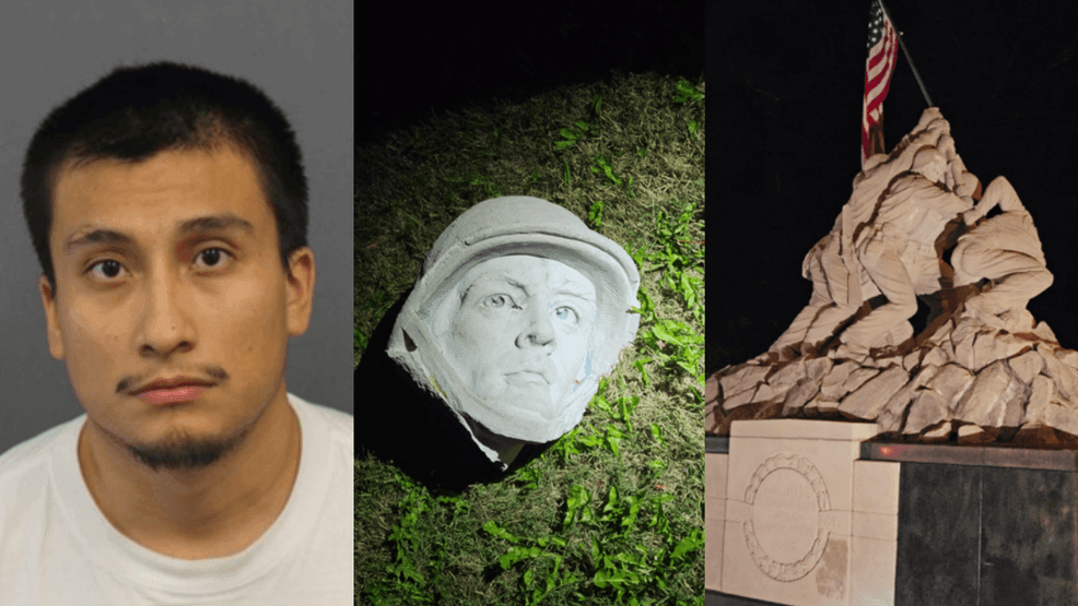 Man accused of damaging Iwo Jima statue with sledgehammer in Quantico