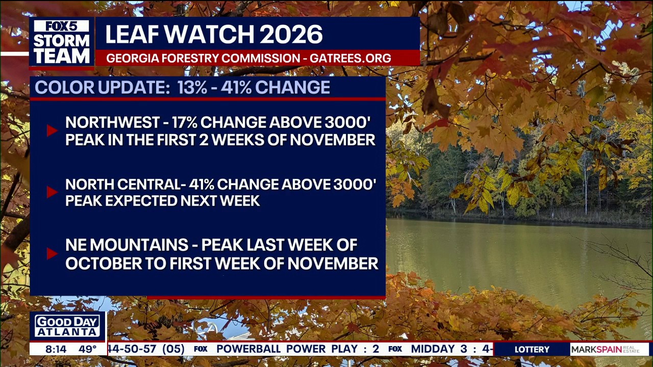 Leaf watch 2026: Fall colors spreading in North Georgia