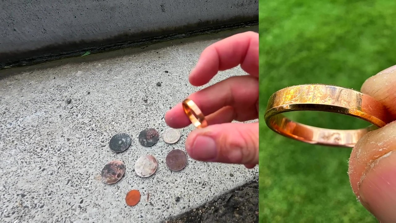 Michael Oliver finds gold rings and a chain in a rock pool