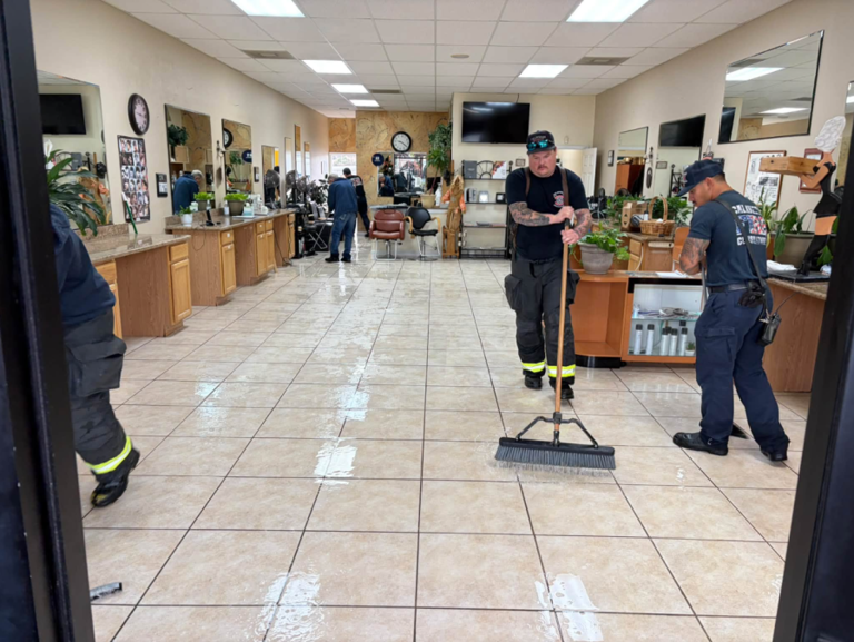 Calaveras County shopping center floods due to broken sink pipe