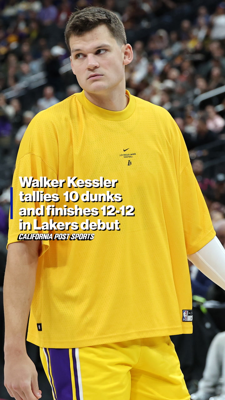 Walker Kessler tallies 10 dunks and finishes 12-12 in Lakers debut