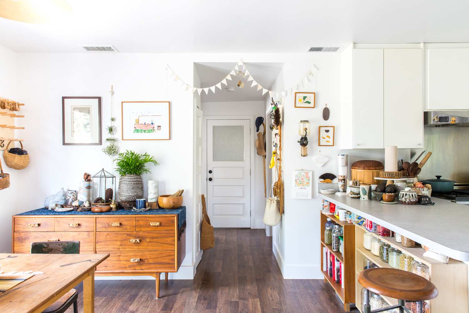 I put a cooling rack on my wall, and it transformed my entryway storage