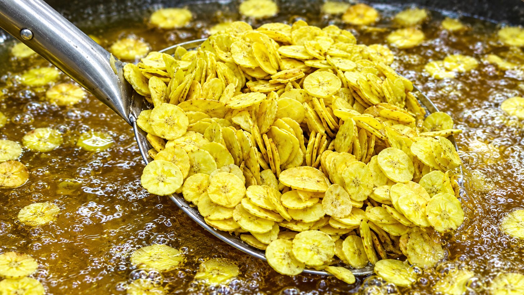 Kerala special nendran raw banana chips snack recipe made in village