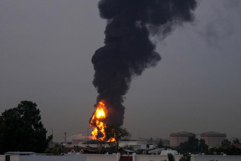 The aftermath of a March drone strike in the United Arab Emirates.
