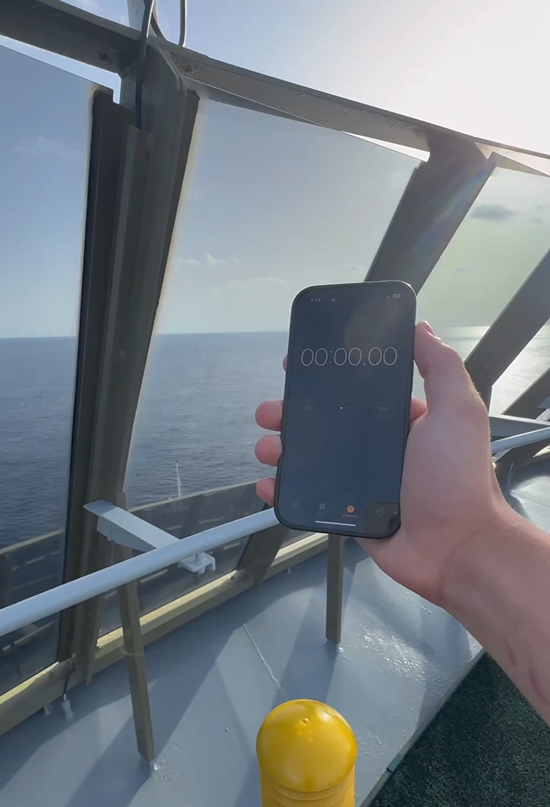 Walking the length of a 1,000-foot cruise ship