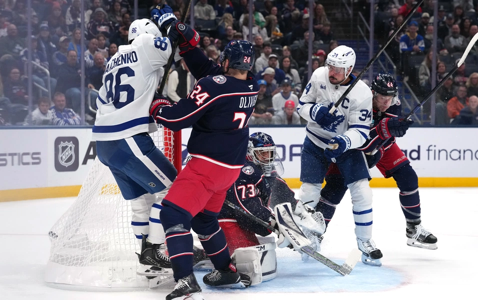 Marchenko scores in return as Leafs beat Blue Jackets 6-2
