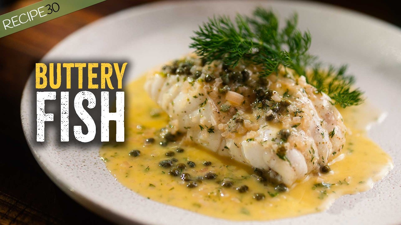 Steamed fish with lemon beurre blanc and capers